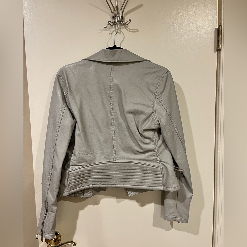 Blue/Grey Leather Jacket - Picture 3 of 3